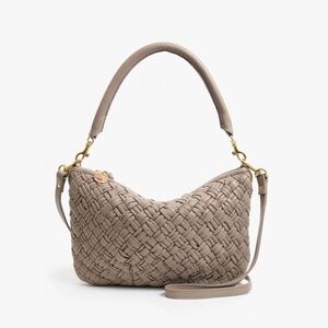 Clare V Petit Moyen in Dove Puffy Woven